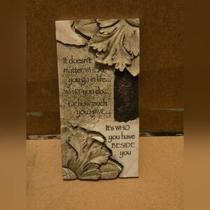 Vintage-Style Stone Resin Wall Plaque - Inspirational Quote Home Decor